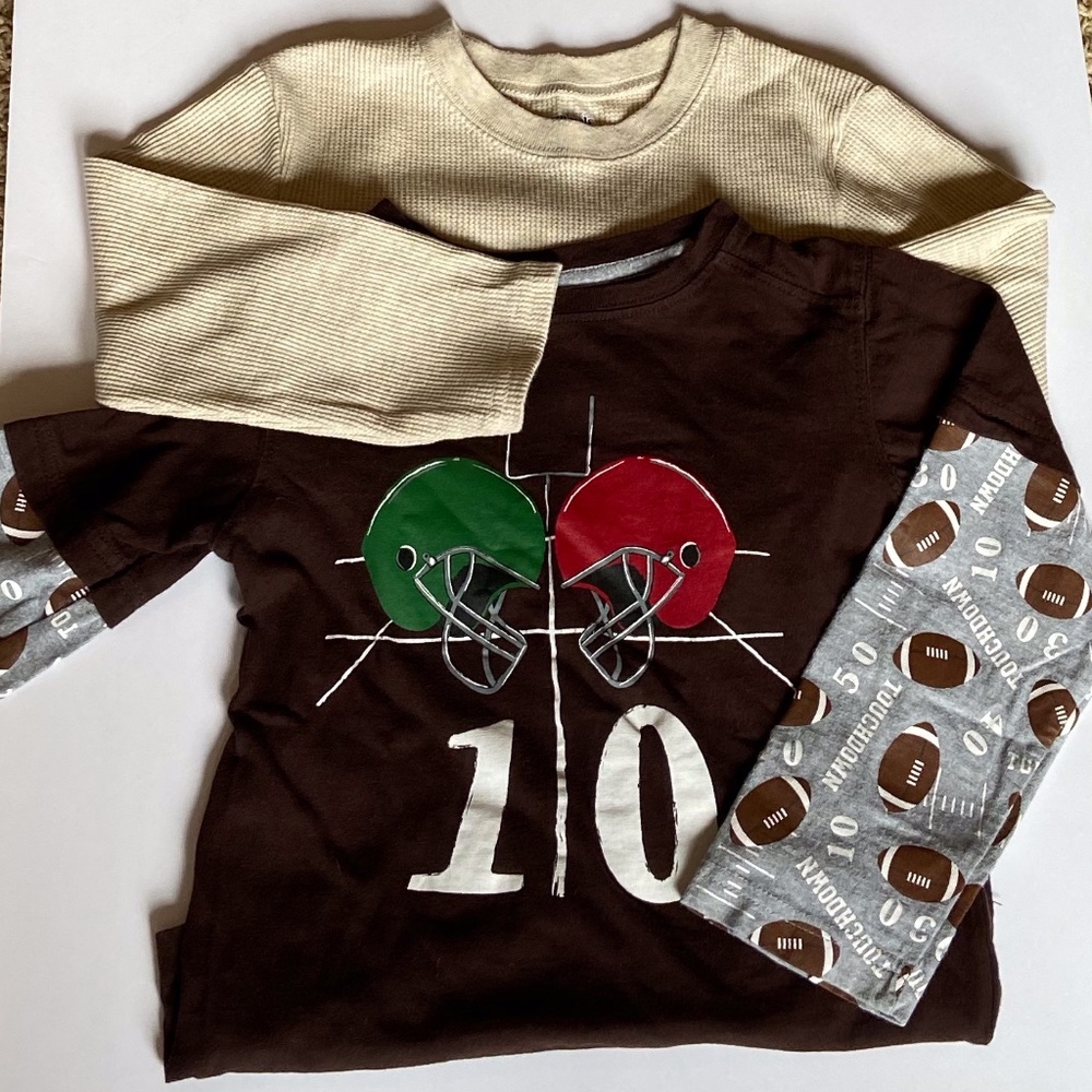 Long Sleeve Waffle Tee and Football Helmut